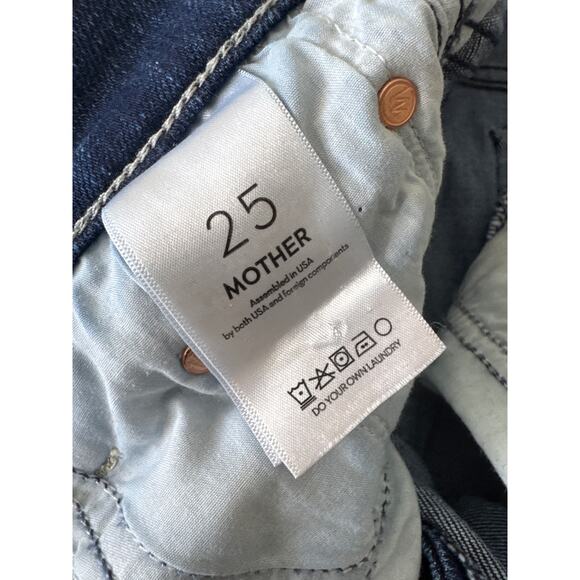 MOTHER The Insider Crop Denim Jean Step Fray Sake To Me Size 25 - Picture 3 of 9
